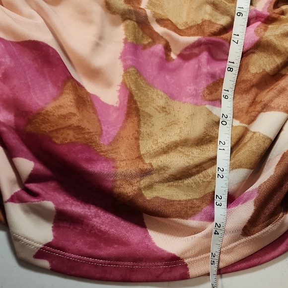 Halogen NWT Pink and Tan Ruched Fitted Tank Top - Picture 7 of 8